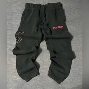 PLAYBOY women Black Sweatpants with Pink Logo